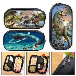 Dinosaur Print Cosmetic Cases Pencil Box Boys Girls T. Rex Pencil Bags