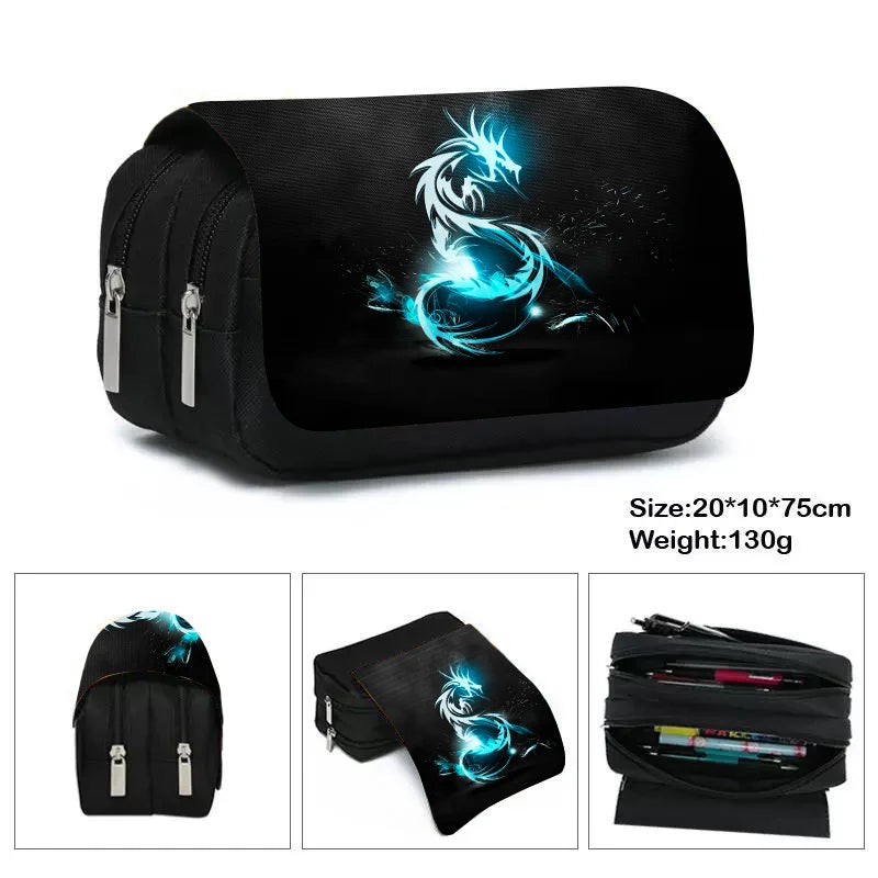 Dino Print Cosmetic Cases Pencil Box Boys Girls T. Rex Pencil Bags