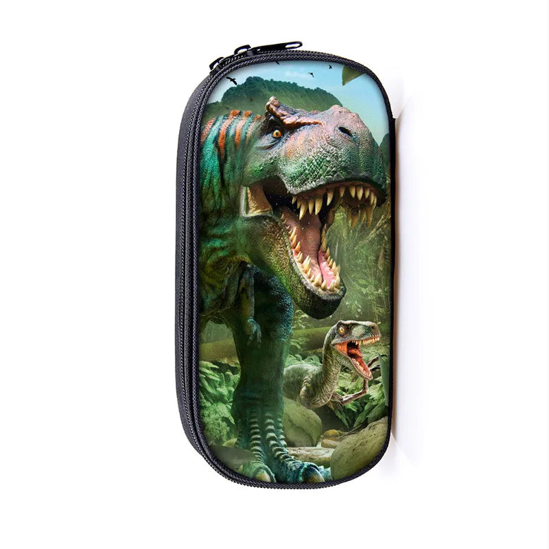 Dinosaur Print Cosmetic Cases Pencil Box Boys Girls T. Rex Pencil Bags