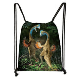 Dinosaur Print Drawstring Bag Storage Bag Boys Girls Backpack