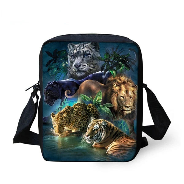 Dinosaur Shoulder School Square Messenger Book Bag Coin Purse Kids