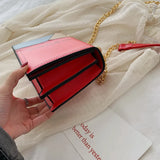 Women's Shoulder Bag Stitching Work Messenger Bag PU Shopping Wallet