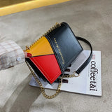 Women's Shoulder Bag Stitching Work Messenger Bag PU Shopping Wallet
