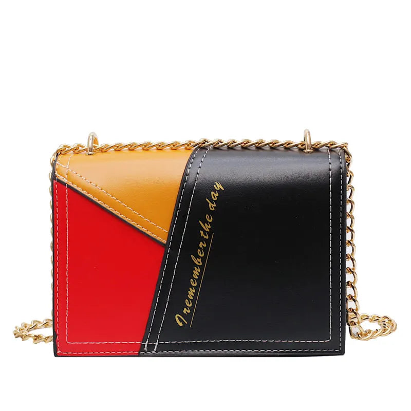 Women's Shoulder Bag Stitching Work Messenger Bag PU Shopping Wallet
