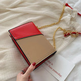Women's Shoulder Bag Stitching Work Messenger Bag PU Shopping Wallet