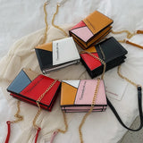 Women's Shoulder Bag Stitching Work Messenger Bag PU Shopping Wallet
