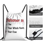 Funny Dragon Cow Gym Bag Waterproof Drawstring Bags