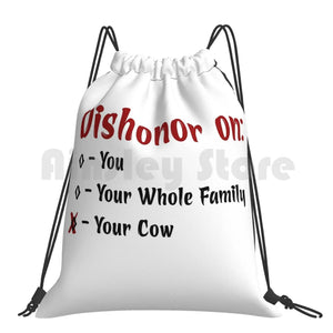 Funny Dragon Cow Gym Bag Waterproof Drawstring Bags