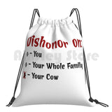 Funny Dragon Cow Gym Bag Waterproof Drawstring Bags