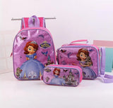 3 Pcs/Set Kids Girls Elsa Princess Schoolbags Boys Backpacks Children School Bag