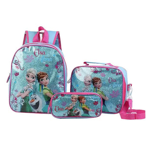 3 Pcs/Set Kids Girls Elsa Princess Schoolbags Boys Backpacks Children School Bag