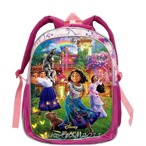Pink Cartoon Baby Girls Schoolbag For Kindergarten Encanto Waterproof