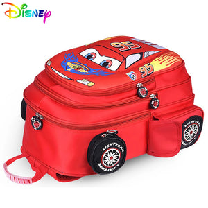 Kids 3D Car Schoolbags Backpacks For Boys 3-12 Cartoon Lightning