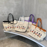 Large Capacity Canvas Tote Female Shoulder Bag Fabric Cotton Cloth Reusable