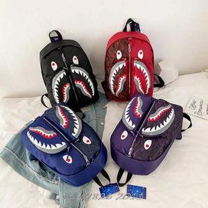 Shark Printing Backpack Waterproof Student Schoolbag