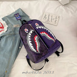 Shark Printing Backpack Waterproof Student Schoolbag