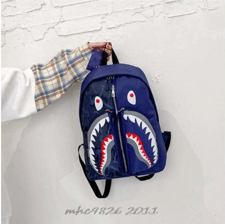 Shark Printing Backpack Waterproof Student Schoolbag