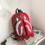 Shark Printing Backpack Waterproof Student Schoolbag