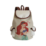Mermaid Princess Printed Drawstring Backpack Girl School Bag