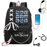 Stitch Backpack school bags for teenagers Girls Boys USB travel Bag