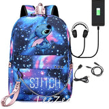 Stitch Backpack Travel Book Boys Girls School Bags Casual Backpack