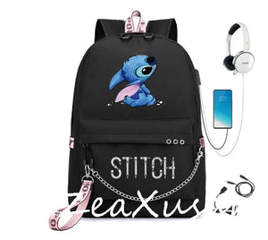 Stitch Backpack Travel Book Boys Girls School Bags Casual Backpack