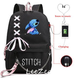 Stitch Backpack Travel Book Boys Girls School Bags Casual Backpack