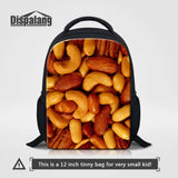 12" Kids School Bags Small Nut Print Backpacks for Kindergarten Mini Travel Bags