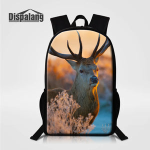 16 Inch Deer Print School Bag for Girls