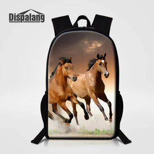 16 Inch Horse Pattern School Bags For Teenagers Animal Printing Backpack