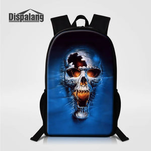 3D Skull Printing Backpack School Bag Men's Backpack Kids Travel Shoulder Bags