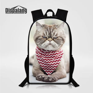 Animal Children School Bags Cat Dog Printing Backpack For Men Women