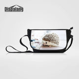 Hedgehog Print Canvas Shoulder Bag for Women