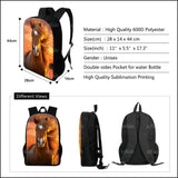 Animals Lion Leopard Wolf Fox Horse Printed School Bags Backpacks For Boys