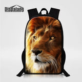 Animals Lion Leopard Wolf Fox Horse Printed School Bags Backpacks For Boys