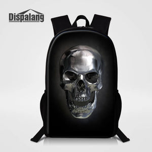 Skull Print Kids School Bag Girls Boys Travel Backpack