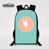 Ballet Girl Printing Backpack Pink Style School Bags for Teenage Bookbags