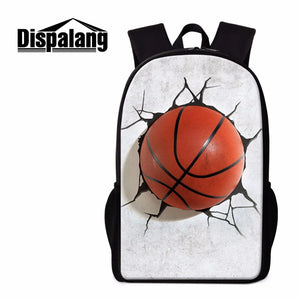 Boys 3D Printed Basketball Backpack Lightweight School Bookbags