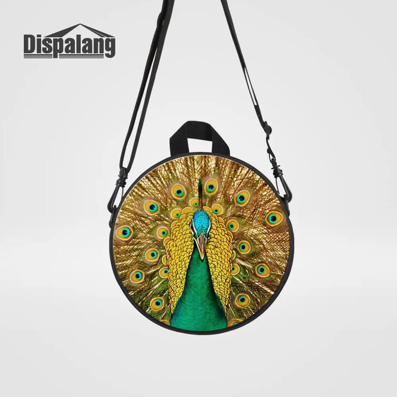 Peacock Print School Bags For Girls Women Small Leisure Backpack