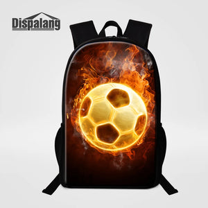 Boy School Backpack Soccer Print Bookbag Football Schoolbag 16'' 