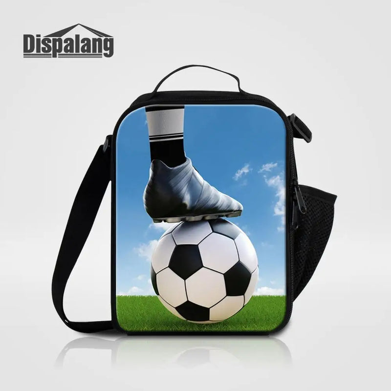 Boy Small Lunch Bag Footballs Basketballs Printed Cooler Bags For Children