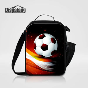 Boy Small Lunch Bag Footballs Basketballs Printed Cooler Bags For Children