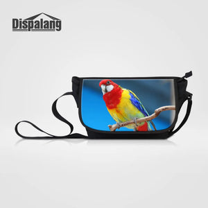 Animal Parrot Print Messenger Bag for Men Women Crossbody Shoulder Bag