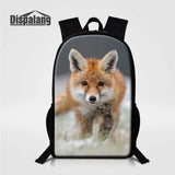 Kids Fox Print School Backpack for Girls Boys
