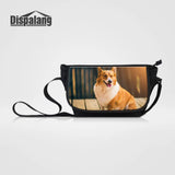Large Canvas Messenger Bag Dog Animal Print Business Casual Crossbody Bag