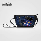 Canvas Messenger Bags Denim Pocket Printed Crossbody Bag Large Capacity Travel