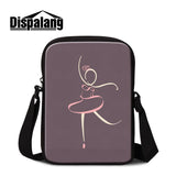 Casual Messenger Bag Ballet Toe Shoes Violin Prints Crossbody Bags