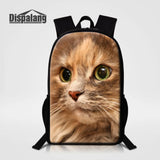 Cat Print Preppy Style Kids School Bag Girls Boys Teenager Backpack