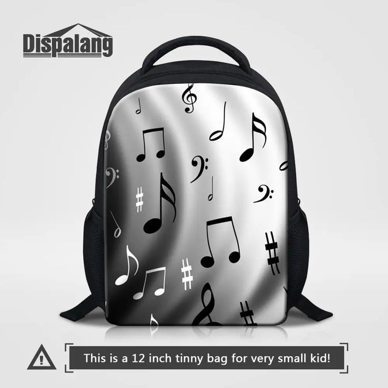 Music Note Print Kindergarten Backpack for Girls