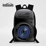 Camera Print School Backpack for Boys Girls Big Capacity Book Bags